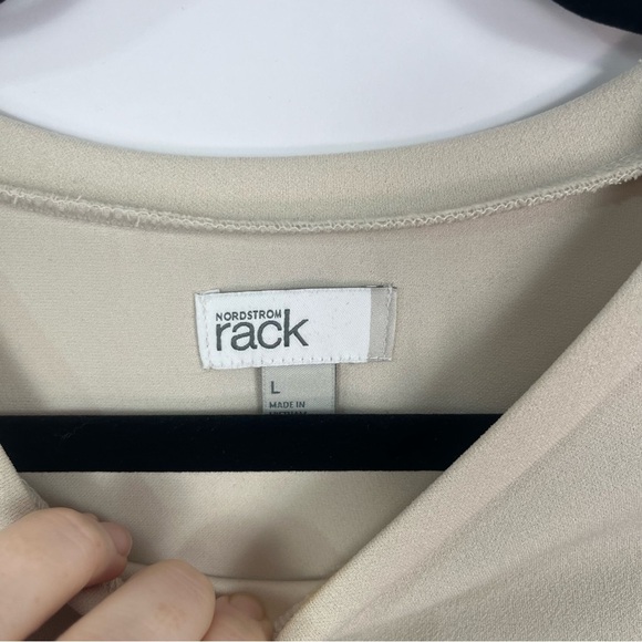 2/$30 Nordstrom brand dress top grey-tan short sleeves sz Large - Picture 5 of 7